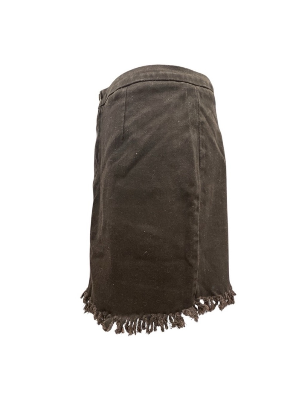 Goth Lace Up Mini Skirt Black Fringe Hem Grunge Festival Y2K - Picture 4 of 6